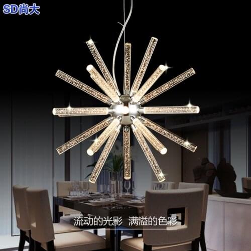 Nordic Spider star planet bubble crystal chandelier restaurant dining room bar hanging lighting