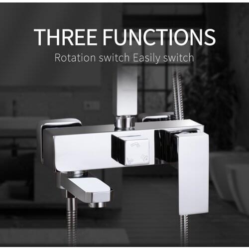 Bathroom 3 Functions Chrome Shower Faucet 360 Degree Rotating Rain ShowerHead Faucet replacement Cold And Hot Shower Mixer Tap