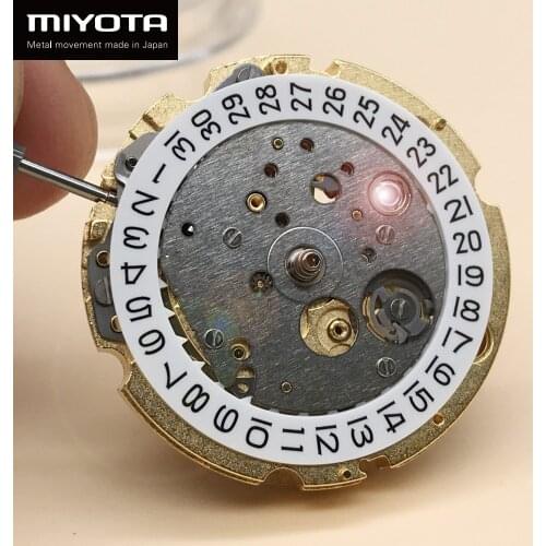 Japan Original MIYOTA 821A Automatic Movement Luxury Golden Mechanical Self-winding Movt 21 jewels with White Datewheel 8215