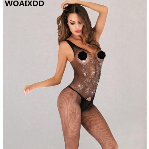 Women lingeries Teddies Bodysuits hot Erotic lingerie open elasticity mesh body stockings porn sexy underwear costumes body suit