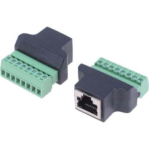 1pcs Solder-free RJ45 To 8PIN Terminal Adapter RJ45 Female Splitter For CCTV DVR CCTV Accessories