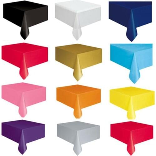 137x274cm Disposable PE Tablecloth Oil and Waterproof Tablecloth Wedding Birthday Party Outdoor Dinner Tablecloth Cover