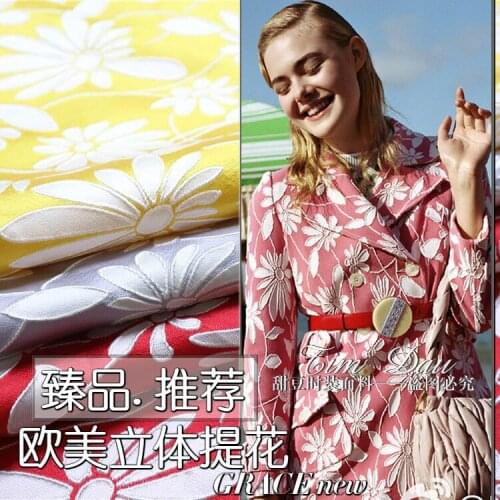 2017 autumn and winter big dress jacquard fabric high-grade three-dimensional yarn-dyed coat jacket jacquard cloth