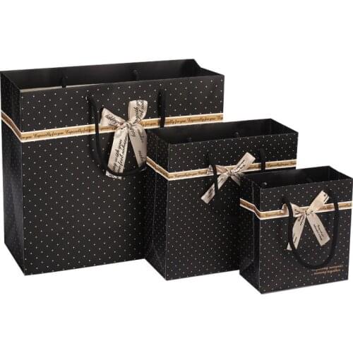 6pcs Creative Black Dot Gift Bag Box for Party Baby Shower Paper Chocolate Boxes Package Wedding Favours Candy Boxes
