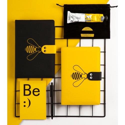 A5 Travel Journal Notebook Cute Bee Diary Notepad Grid Agenda Planner Organizer Handbook Line School Note Book Kawaii Hand Daily