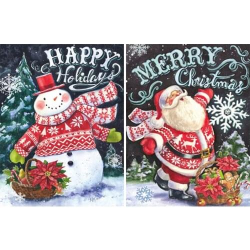 Diy 5d Full Diamond Painting Embroidery Square Round Drill Christmas Snowman Happy Birthday Mosaic Cross Stitch Hobby Gift