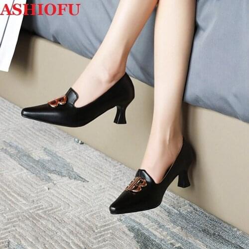 Обувь на среднем каблуке ASHIOFU China At AliExpress