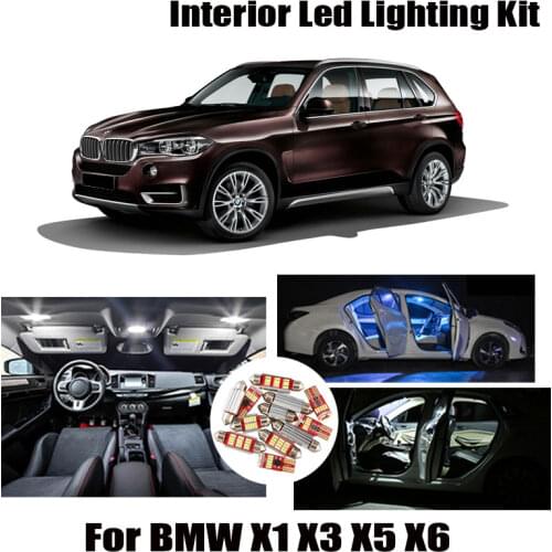 White Error Free Canbus LED Bulbs Interior Map Dome Reading Trunk Light Kit For BMW X1 E84 X3 E83 F25 X5 E53 E70 X6 E71