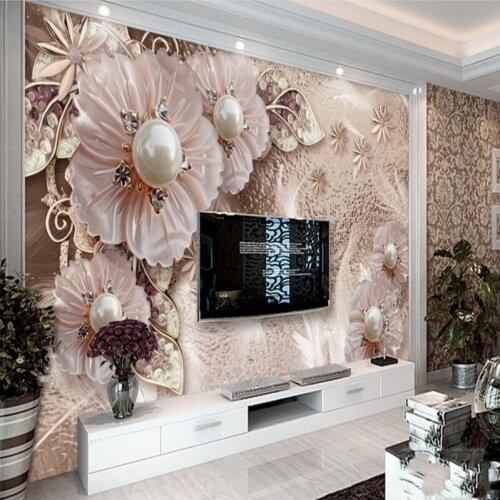 Beibehang Large Custom Wallpapers Exquisite Luxury Jewelry Flower Living Room Bedroom Sofa TV Background Wall