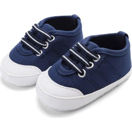 Baby Boys Girls Breathable Canvas Design Anti-Slip Shoes Sneakers Toddler Soft Soled First Walkers