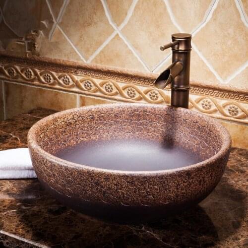 Porcelain China Classic Painting Art Countertop Ceramic Bathroom Sink washing basin bowl sink bowl