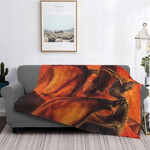 Dragon Blanket Flannel Spring Autumn Flying Animal Multifunction Warm Throw Blankets for Bedding Travel Quilt