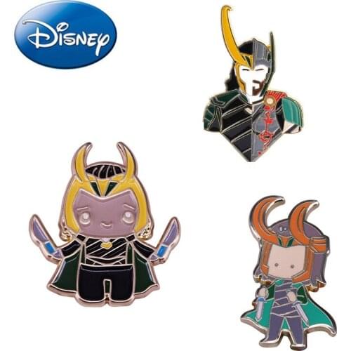 2021 Disney Movie Loki Marvel Badge Action Figure Q Version Metal Lapel Badge Boys Girls Backpack Shirt Decorations Collection