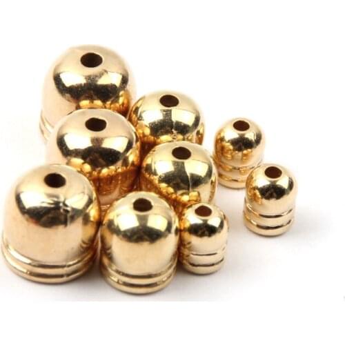 20-50pcs Leather Cords Bracelets Buckle Finding End Tip Tassel Caps 6 8 10mm Crimp End Beads Caps For DIY Jewelry Making