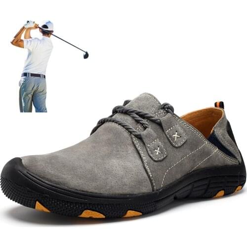 Genuine Leather Golf Shoes Waterproof Outdoor Male Sports Shoes Golf Big Size 47 48 Sneakers Men Athletic Training Footwear