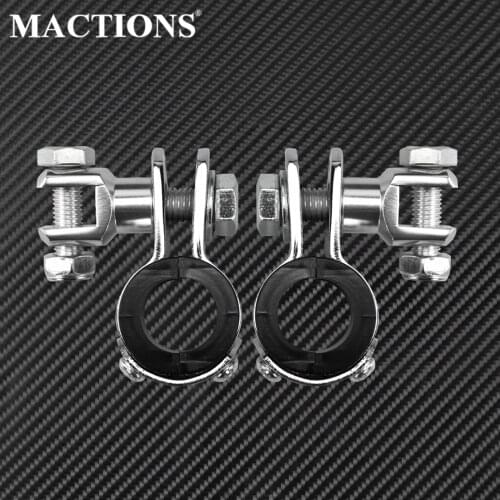 Motorcycle 1-1/4" 32mm Highway Crash Bar Footpegs Rest Clamps Engine Guard Mounts For Harley Touring Sportster XL Dyna Softail