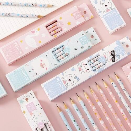 Set of pattern cartoon hb pencils 10pcs/set wooden pencils cartoon art stationery materials gift for student children school