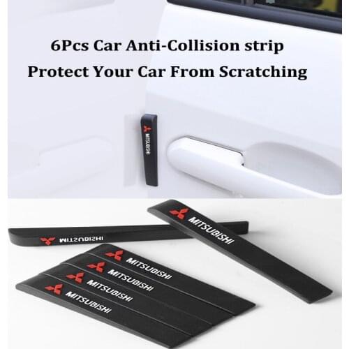 6Pcs Car Anti Collision Bumper Strip Sticker Auto Body Protection Decal Exterior For Mitsubishi Lancer ASX Mirage Pajero Sport