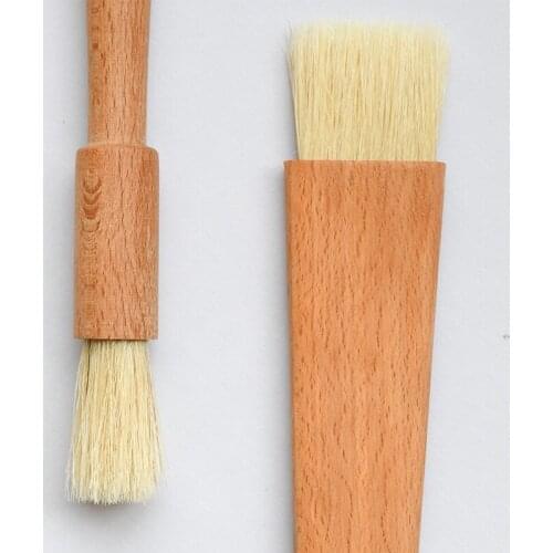 Unlacquered Beech Flat Handle Brush Mane Brush Barbecue Brush Baking Brush Kitchen Cooking Brush BBQ Tools