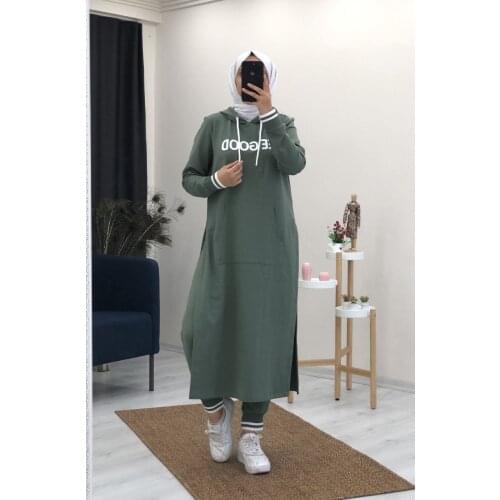 New Season Women 2 piece Tracksuit Sportswear Islamic Clothing Abaya Kaftan Tunic Kimono Muslim Islamic Fashion Modest Fashion