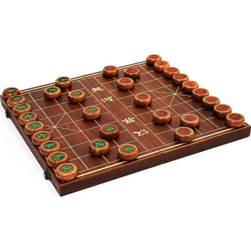 Portable Suit Chinese Chess Rosewood Garden Travel Folding Board Chess Set Large High-end Ajedrez Madera Family Games EK50QL