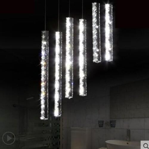 Restaurant lights personality small chandelier creative bar modern minimalist led crystal chandelier dining room lamp home led
