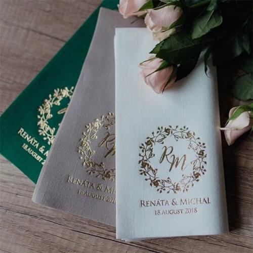 50pcs Personalized text napkins, DINNER,napkins, serwetki, Bedruckte Servietten, Hochzeit, Wedding birthday baptism napkins