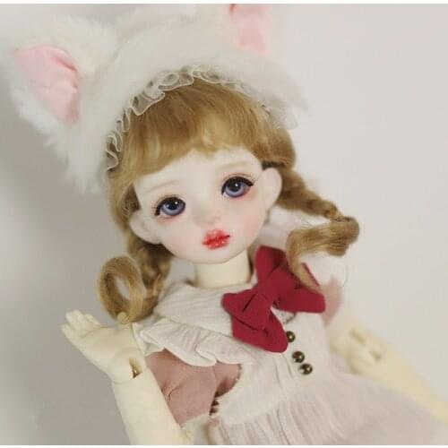 BJD doll with wig suitable for 1/6 size short hair soft silk small bean sprout braid soft pinched mohair false hair doll accesso