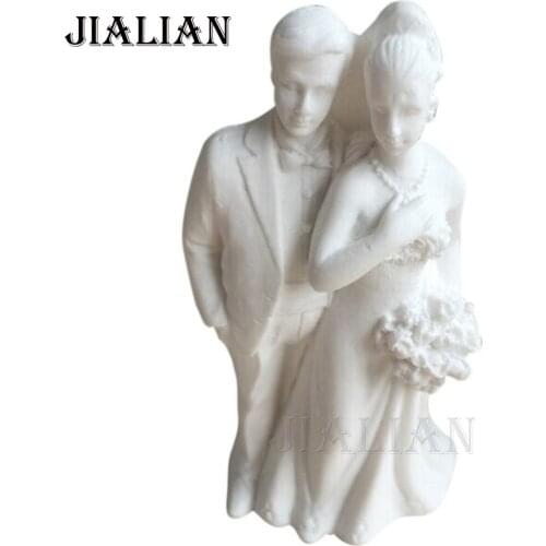 Cake fondant silicone soap mold 3D Couple Bride The Bridegroom Wedding Cake Top for Wedding cake decorating tools T0598