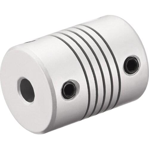 Uxcell 5mm to 10mm Aluminum Alloy Shaft Coupling Flexible Coupler Motor Connector Joint L25xD19 Silver
