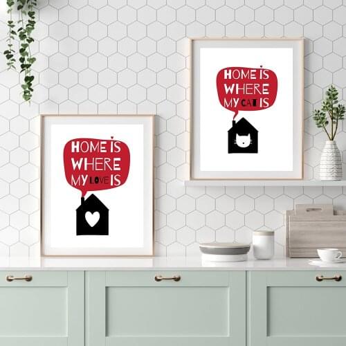 Modern Room Print Wall Art Motivational Home is Where My Love Is Quote Inspirational Painting No Frame Pictures