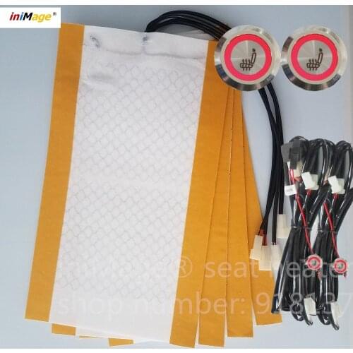 New Arrival 2 seats install Stainless Universal Round Switch carbon fiber heated pads seat warmer heating auto accessories parts