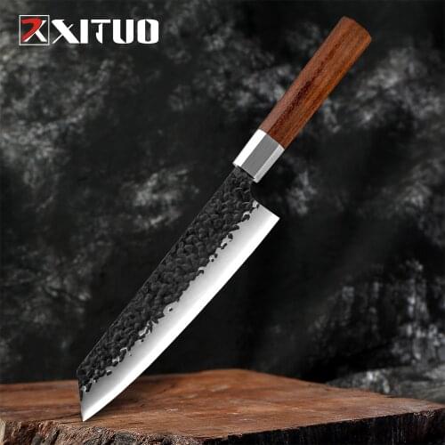 XITUO 8 inch Kiritsuke Knife Octagon Handle Japanese Knife Gyuto Knives Kitchen Chef pro Knives Sharp Blade Salmon knife