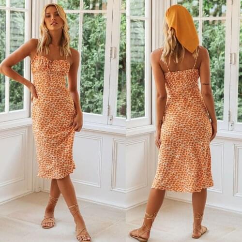 Womens clothing new European and American sexy floral tight waist slimming suspender dress womens dress