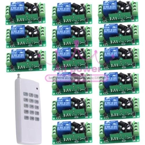 1T+15R Wireless Remote Control Switch Remote Plug Radio Switch 12V 1CH Remote Switch 315Mhz/433Mhz