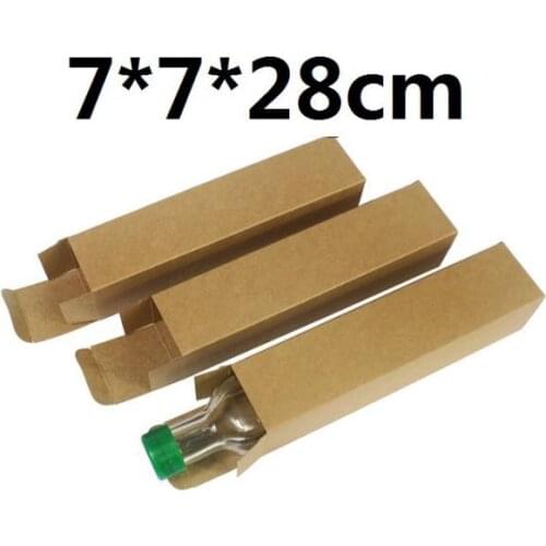 200pcs 7*7*28cm Custom Kraft Paper Box Rectangular Olive Oil/Red Wine/Beer/Essential Oil/Bottle Box Packaging Boxes SN1719