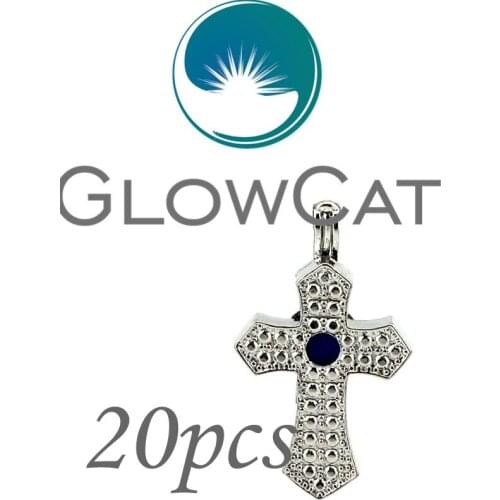 20x KK635 Cross Beads Cage Essential Oil Diffuser Aromatherapy Oyster Pearl Cage Locket Pendant Jewelry Making