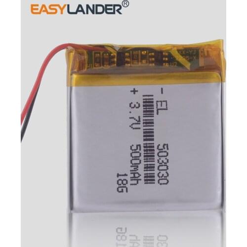 3.7V 500mAh 503030 Lithium Polymer Li-Po li ion Rechargeable Battery car dvr video recorder bicycle alarm sound dash cam