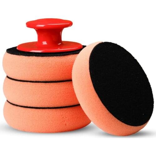 5Pcs Car Wax Wash Polish Pad Sponge Cleaning Foam Kit Microfiber Applicator Pads With Gripper Handle Car Polish Sponge Cleaning