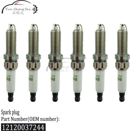 6PCS NEW Spark plug Triode ignition 12120037244 12120034091 For BMW F01 F02 F03 F04 E83 E70 E71 E89 X3 X5 X6 Z4 N52 N54 Engine