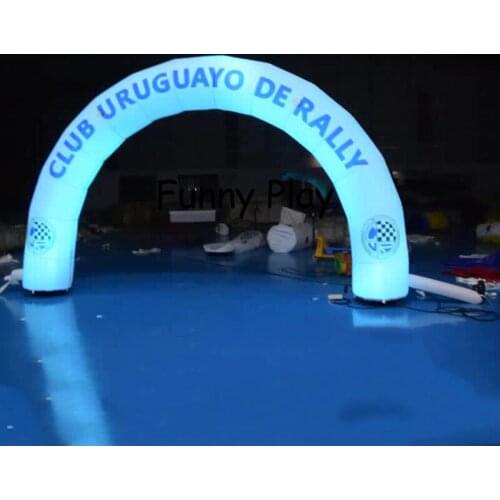 8m Inflatable led event arch for Advertisement with light and Double Sided Digital logo printing Led Lighting archway