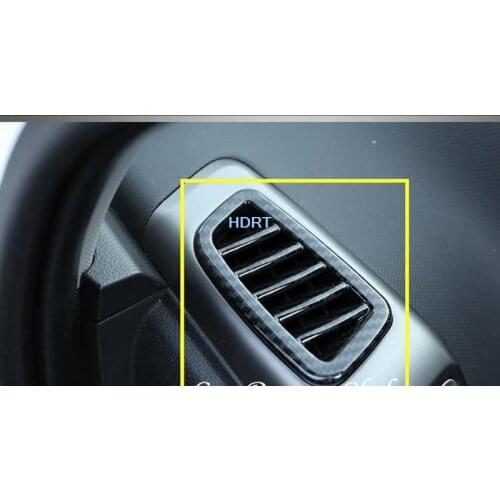 2pcs Car Interior Decoration Accessories for HYUNDAI ix35 2018 Carbon fibre Dashboard Air Vent Trim Frame Outlet Cover Sticker