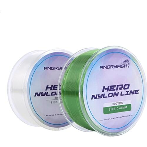 Angryfish 300YD 0.12mm-0.47mm Nylon Fishing Line Monofilament Japan Material Super Strong Carp Fishing Line 2-35LB