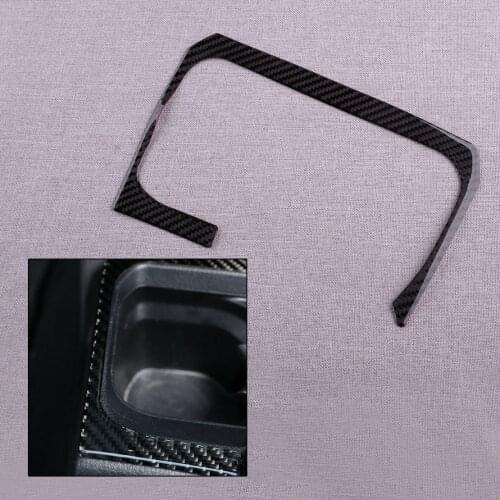 Car Carbon Fiber Central Control Water Cup Holder Trim Frame Left Hand Drive Fit for Toyota Tacoma 2020 2019 2018 2017 2016 2015