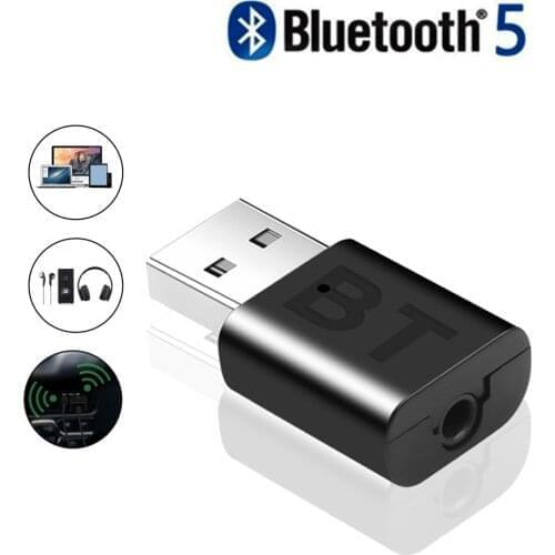Car 3.5mm AUX Jack Bluetooth 5.0 Audio Receptor USB Mini Bluetooth Audio Adapter Receiver Wireless Stereo For Speakers FS-002