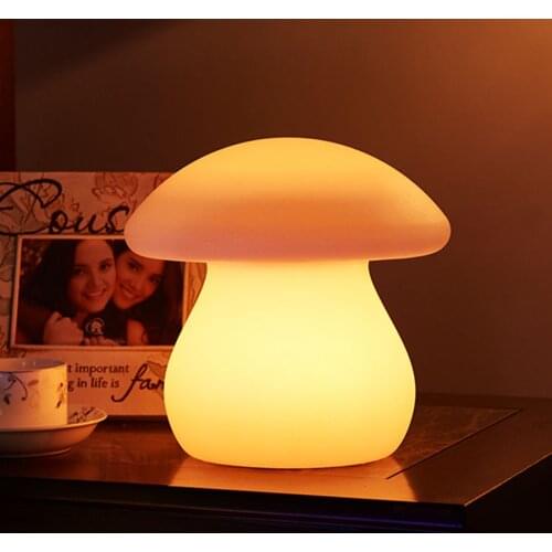 Cordless Bar Table Light Modern RGB Chargeable LED Night Light Outdoor Garden Mushroom Desk Lamp Bedroom Decor Light Fixtures