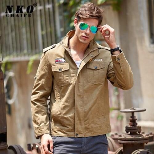 CHAIFENKO Cotton Military Jackets Men New Spring Autumn Pilot Cargo Jacket Coat Men Fashion Casual Bomber Flight Men Jacket 4XL