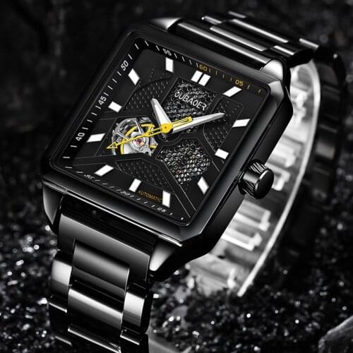 OUBAOER Mens Mechanical Watches Mens Skeleton Automatic Watch Men Business male clock orologio uomo Relojes Hombre