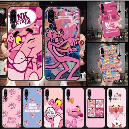 Pink Panther Phone Case For Huawei P Mate P10 P20 P30 P40 10 20 Smart Z Pro Lite black fashion funda silicone back 3D Etui