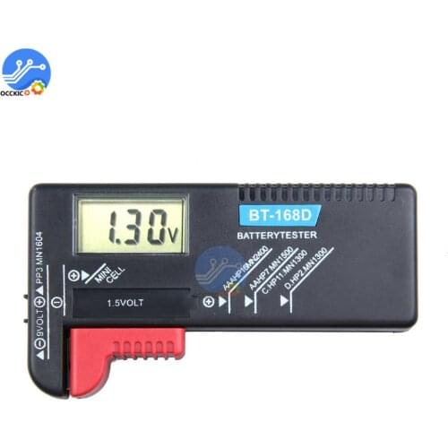 BT-168 BT168 Battery Tester Digital Display Volt Checker for AA/AAA/C/D/9V/1.5V Universal Button Cell Battery Voltage Meter